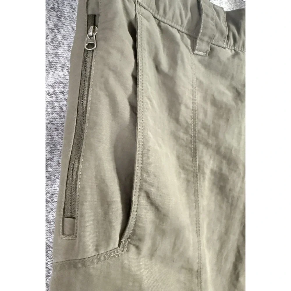 The North Face Mens Convertible Hiking Pants Green Sz 36 Zip Off Shorts